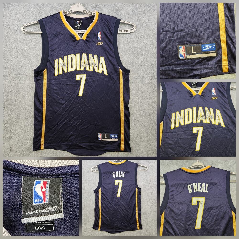 Jermaine O'Neal Reebok Indiana Pacers Jersey‎ Mens Large Navy NBA Basketball